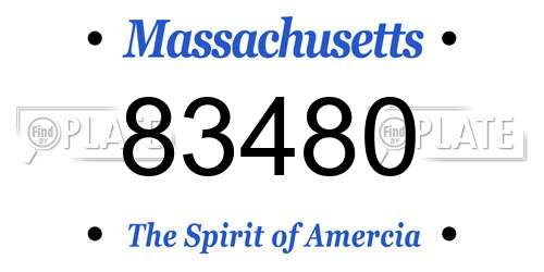 83480 Massachusetts License Plate