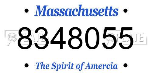 8348055 Massachusetts License Plate