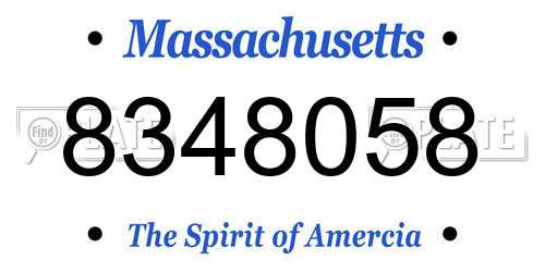 8348058 Massachusetts License Plate