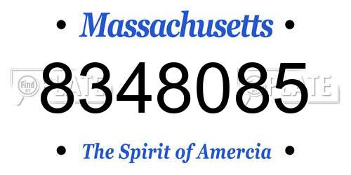 8348085 Massachusetts License Plate
