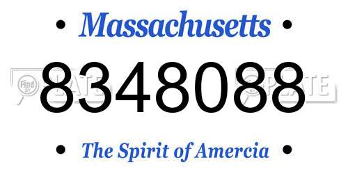 8348088 Massachusetts License Plate