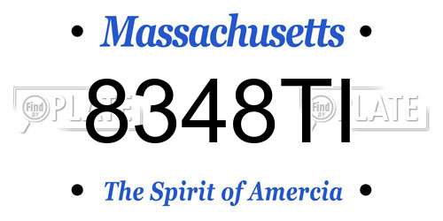 8348TI Massachusetts License Plate