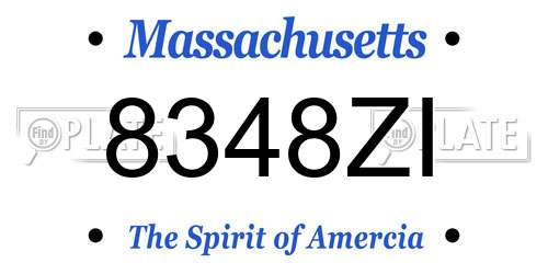 8348ZI Massachusetts License Plate