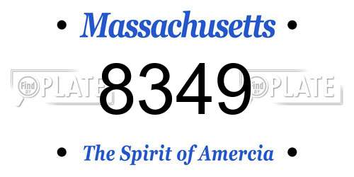 8349 Massachusetts License Plate