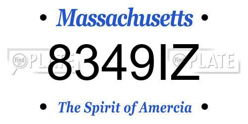 8349IZ Massachusetts License Plate