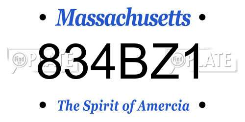 834BZ1 Massachusetts License Plate