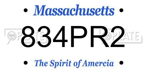 834PR2 Massachusetts License Plate