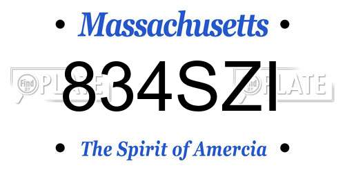 834SZI Massachusetts License Plate