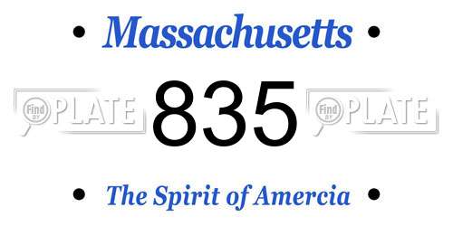 835 Massachusetts License Plate