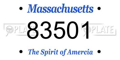 83501 Massachusetts License Plate