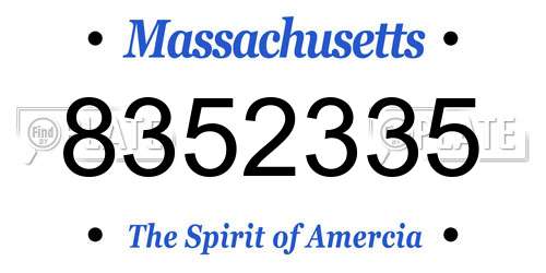 8352335 Massachusetts License Plate