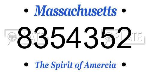 8354352 Massachusetts License Plate