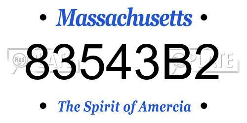83543B2 Massachusetts License Plate