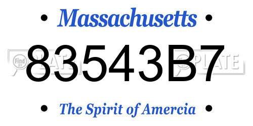 83543B7 Massachusetts License Plate