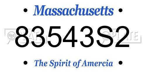 83543S2 Massachusetts License Plate