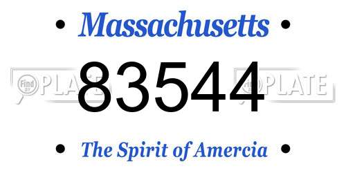 83544 Massachusetts License Plate