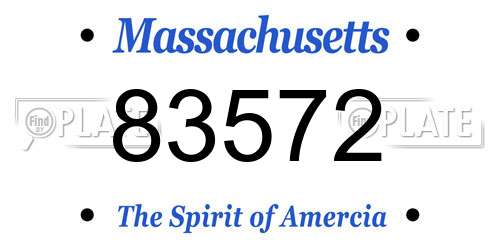 83572 Massachusetts License Plate
