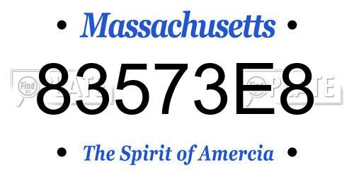 83573E8 Massachusetts License Plate