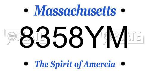 8358YM Massachusetts License Plate