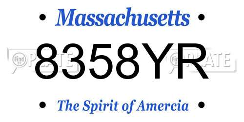 8358YR Massachusetts License Plate