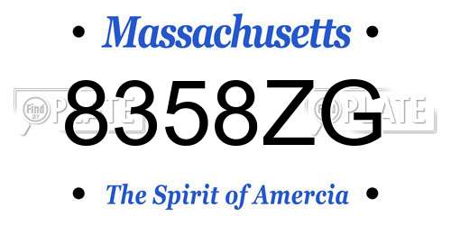 8358ZG Massachusetts License Plate