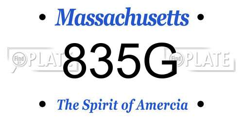 835G Massachusetts License Plate