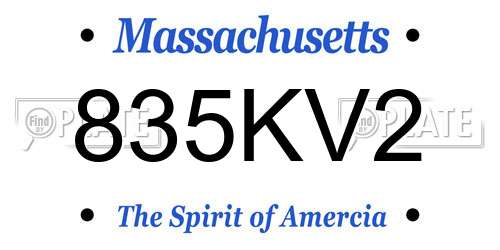 835KV2 Massachusetts License Plate