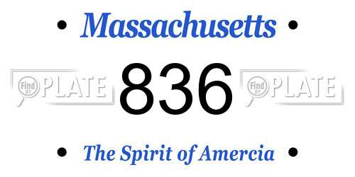 836 Massachusetts License Plate