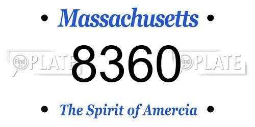 8360 Massachusetts License Plate