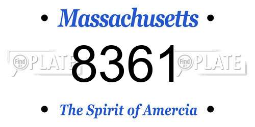8361 Massachusetts License Plate