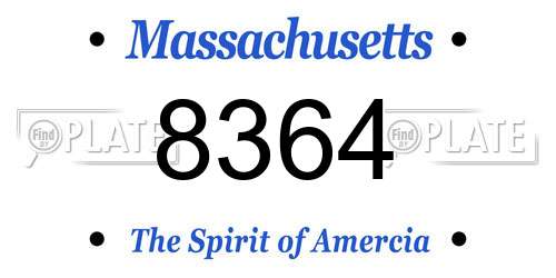 8364 Massachusetts License Plate