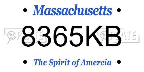 8365KB Massachusetts License Plate
