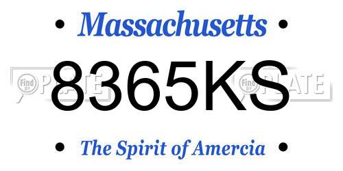 8365KS Massachusetts License Plate