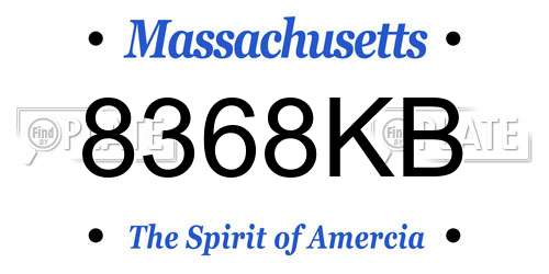 8368KB Massachusetts License Plate