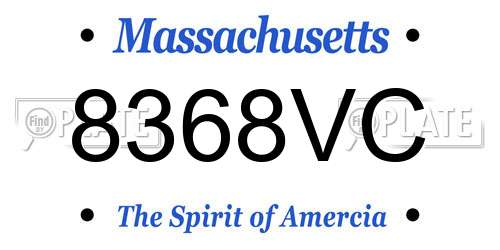 8368VC Massachusetts License Plate