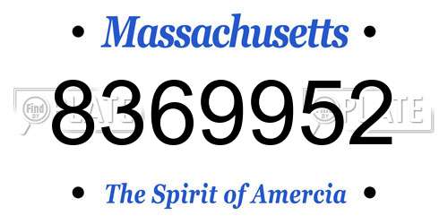8369952 Massachusetts License Plate