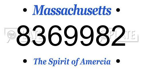 8369982 Massachusetts License Plate