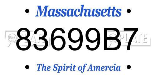 83699B7 Massachusetts License Plate