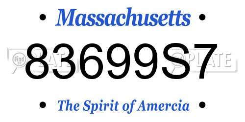 83699S7 Massachusetts License Plate