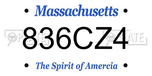 836CZ4 Massachusetts License Plate