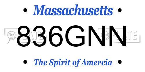 836GNN Massachusetts License Plate