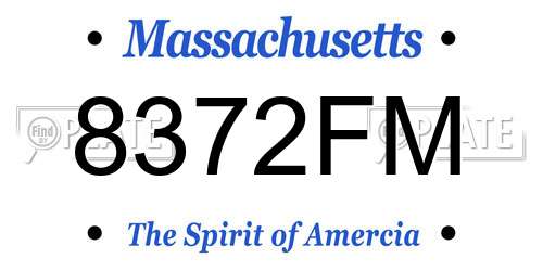 8372FM Massachusetts License Plate