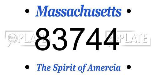 83744 Massachusetts License Plate