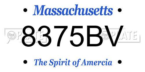 8375BV Massachusetts License Plate