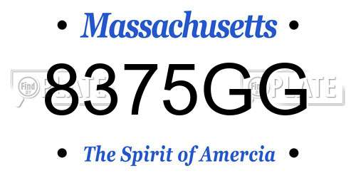 8375GG Massachusetts License Plate