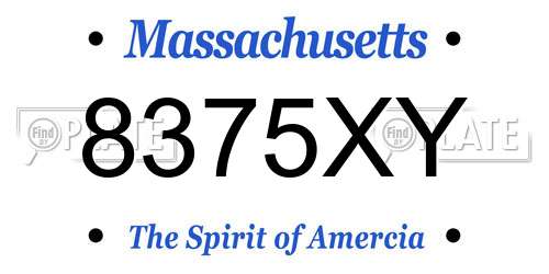 8375XY Massachusetts License Plate