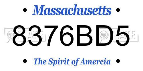 8376BD5 Massachusetts License Plate