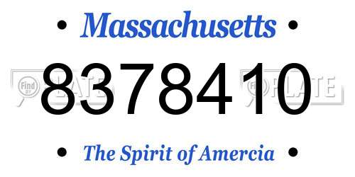 8378410 Massachusetts License Plate