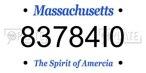 83784I0 Massachusetts License Plate
