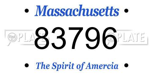 83796 Massachusetts License Plate
